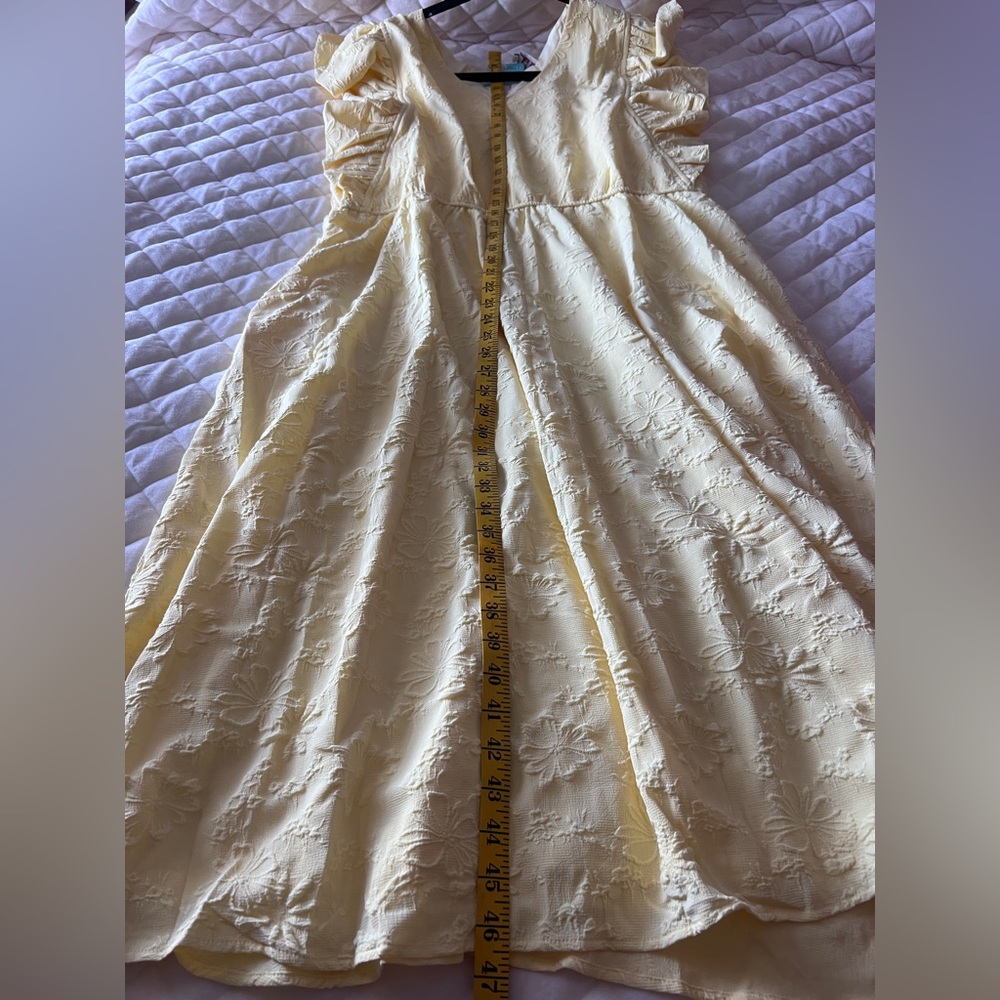 Yellow Ruffle Sleeve Dress 2x by Hayden - Picture 3 of 16